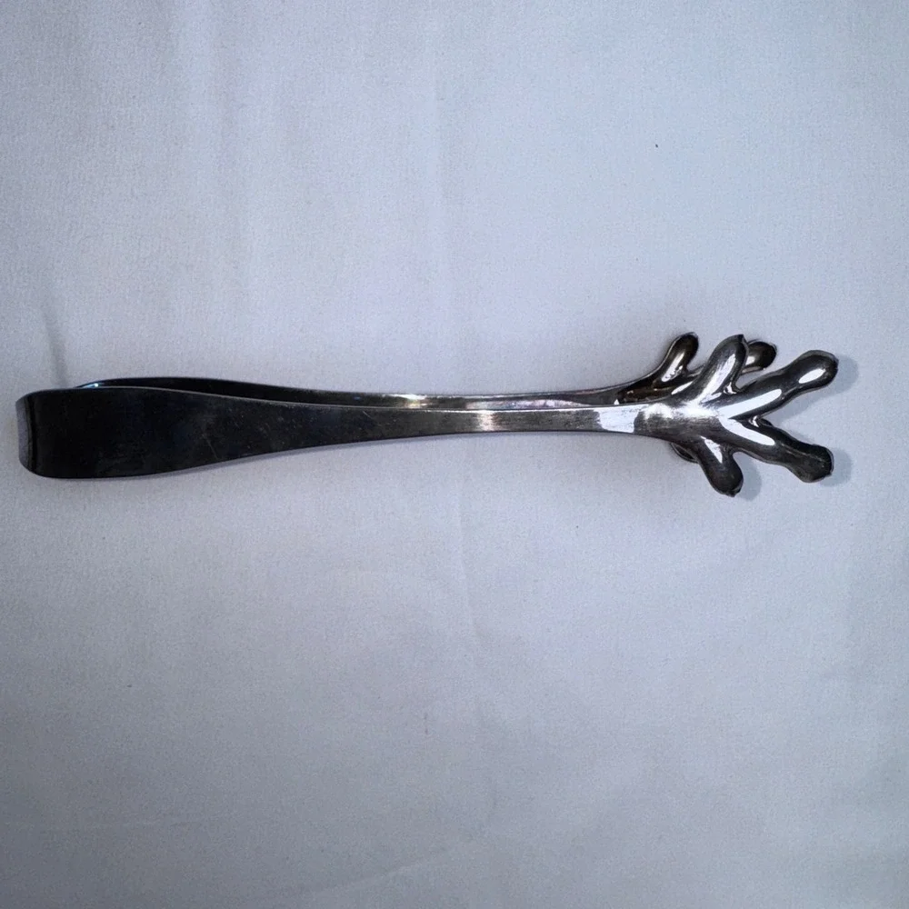 Reed & Barton Silver Plate Ice Tongs Vintage Claw Foot Bird Foot Design 7.25in